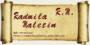 Radmila Maletin vizit kartica